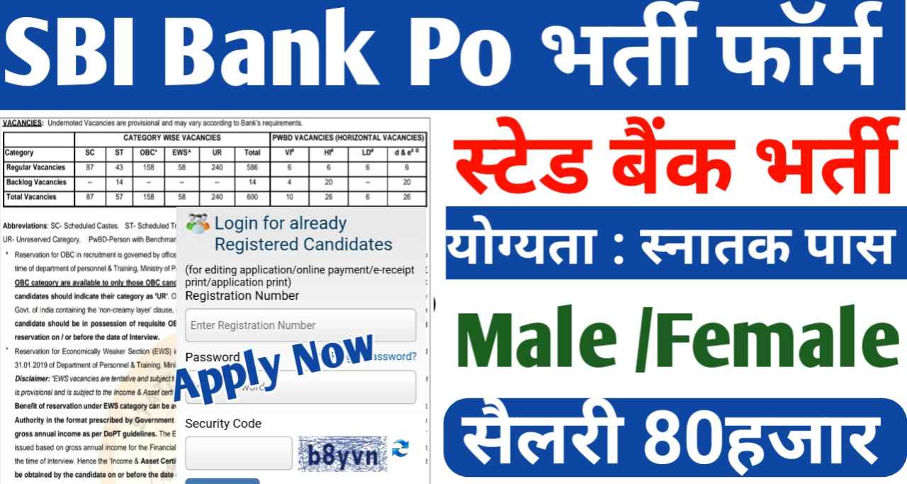 SBI Bank Po Vacancy Form » स्टेट बैंक में पीओ की नौकरी के लिए भरे फॉर्म